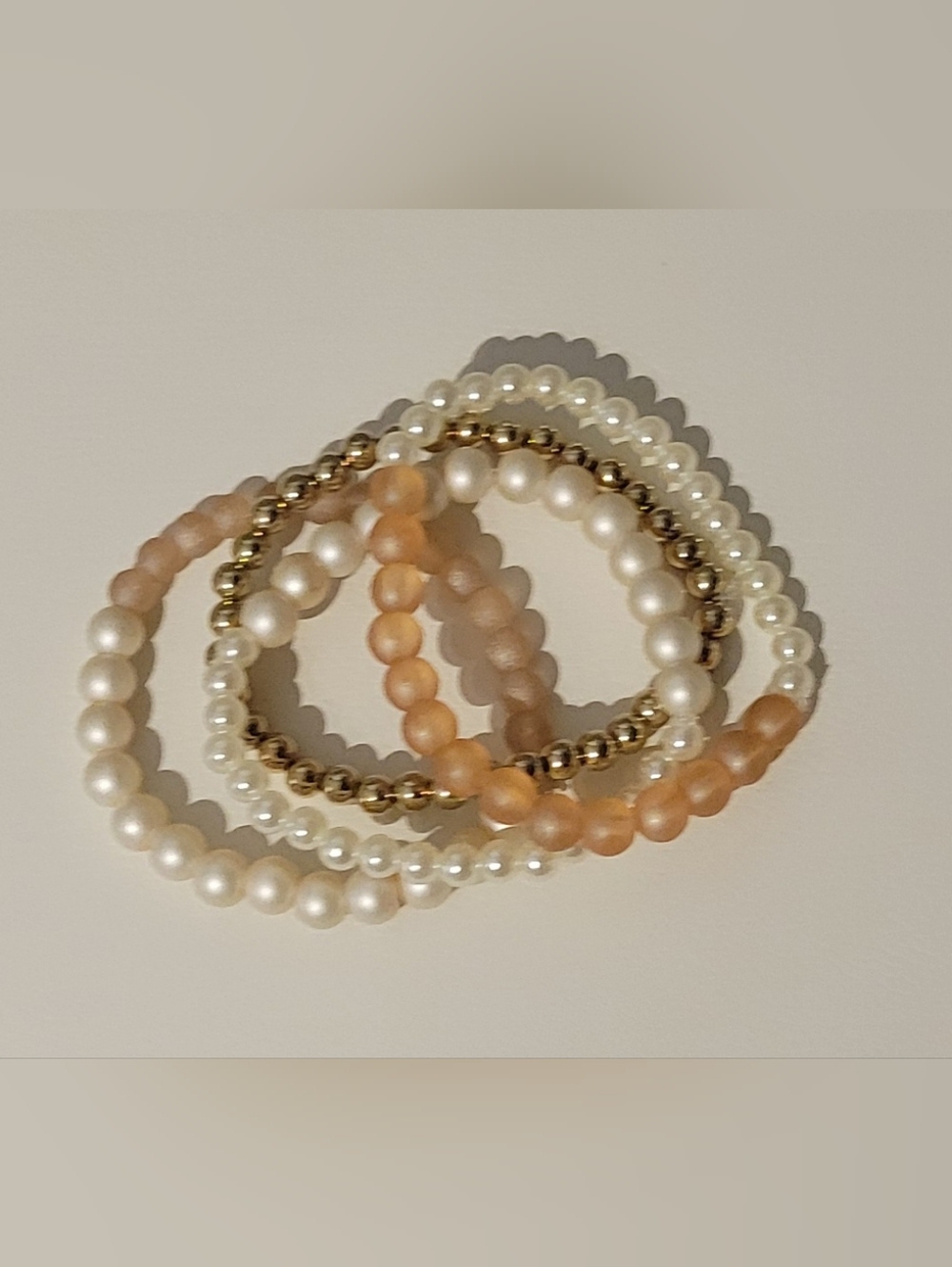Hand Crafted Stretch Beaded Bracelet Set of 4